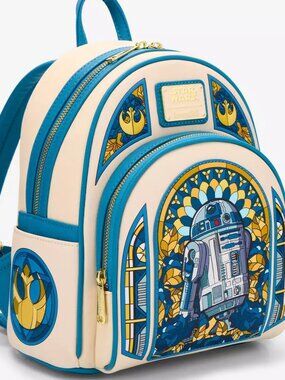 Loungefly: Disney - Star Wars: R2-D2 Stained Glass Mini Backpack *NWT*